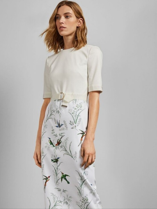 Ted Baker Dresses & Skirts - Ted Baker Kinnya Floral Bird Belted Bodycon Sheath Dress Knee Length Size 4 Glam